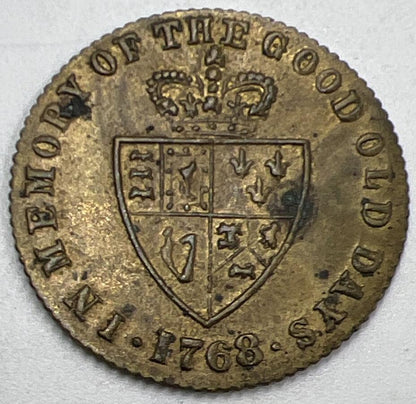1768 George III Good Old Days Gaming Coin Token | Fine Collectable Grade | a1047