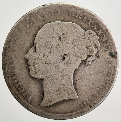 1872 Victoria Shilling Silver Coin | Fair Grade | a5067