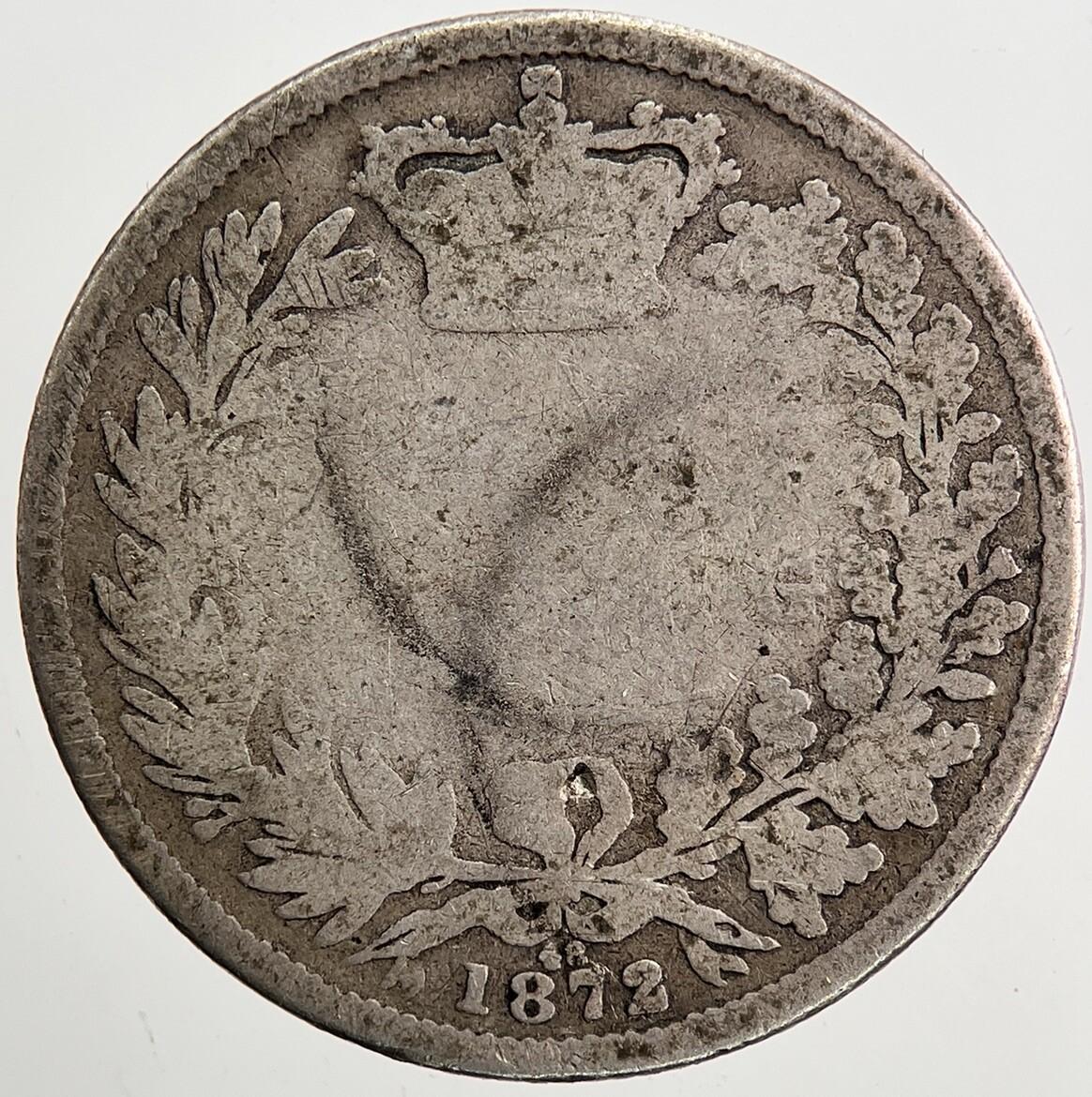 1872 Victoria Shilling Silver Coin | Fair Grade | a5067