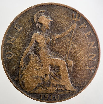 1910 Edward VII One Penny Coin | Collectable Grade | a5052