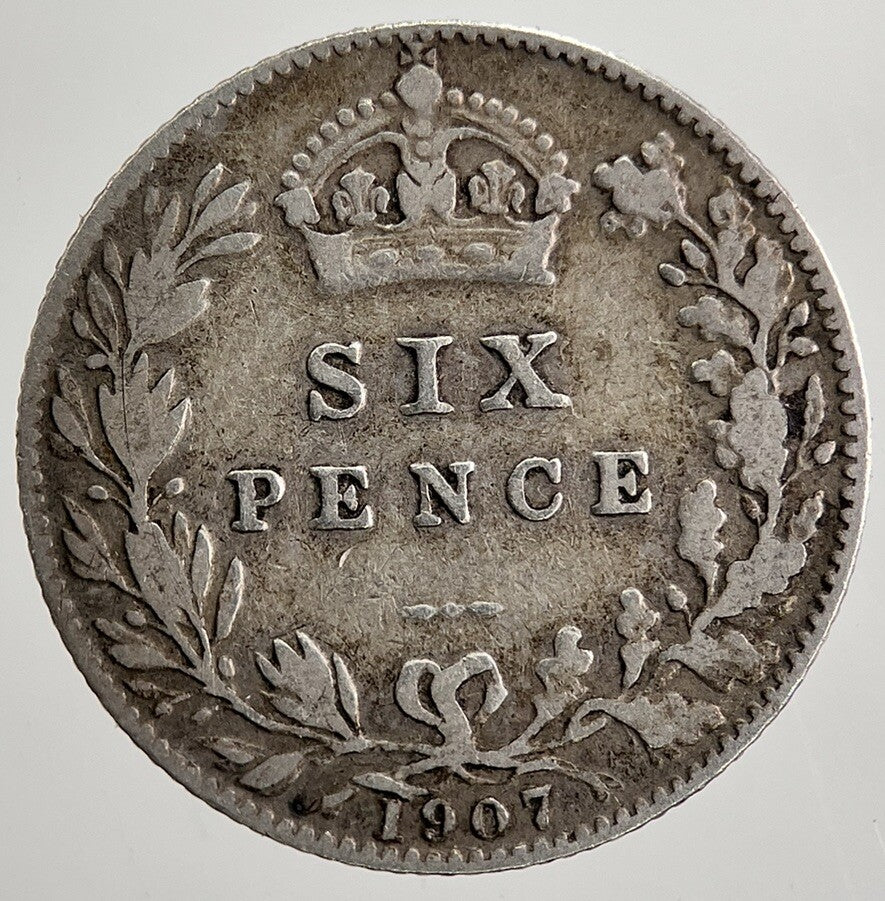 1907 Edward VII Sixpence Silver Coin | Fine Collectable Grade | a5012