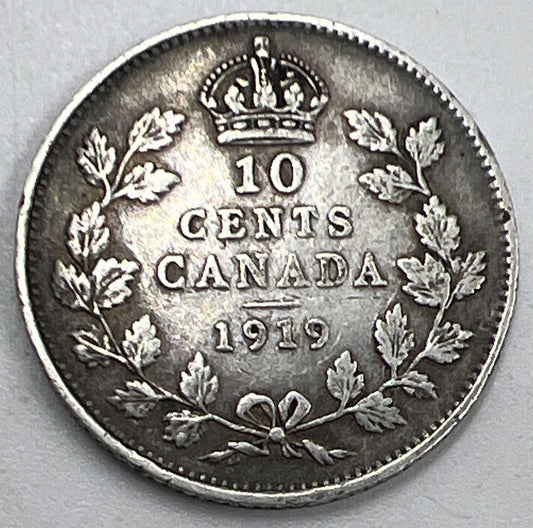 1919 Canada 10 Cents | Canadian Silver Coin | Collectable Grade | a549