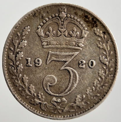 1920 George V Threepence Silver Coin | Fine Collectable Grade | a2313