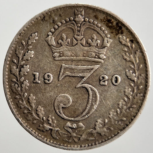 1920 George V Threepence Silver Coin | Fine Collectable Grade | a2313