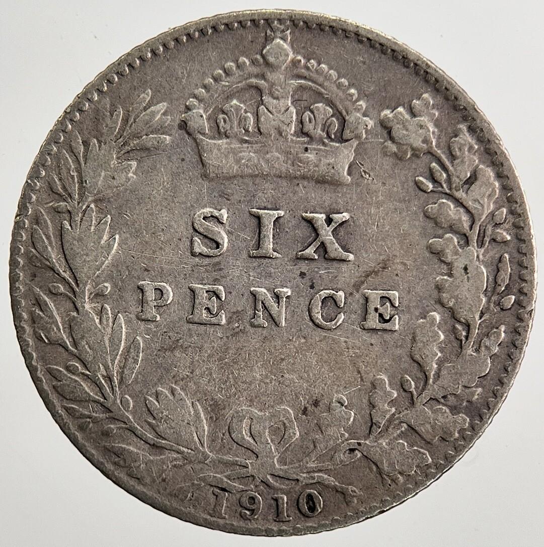 1910 Edward VII Sixpence Silver Coin | Collectable Grade | a5014