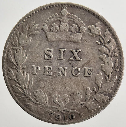 1910 Edward VII Sixpence Silver Coin | Collectable Grade | a5014