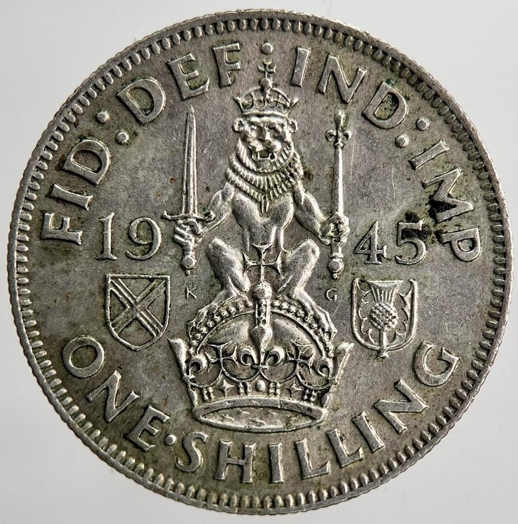 1945 George VI British Shilling Silver Coin | Very High Grade | a6416