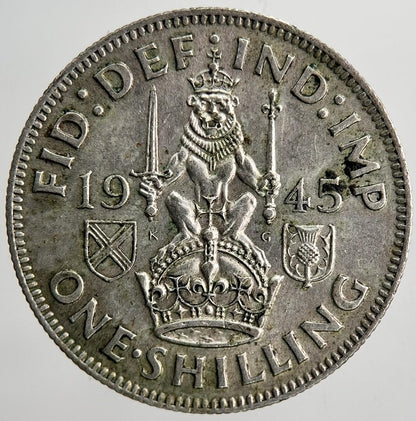 1945 George VI British Shilling Silver Coin | Very High Grade | a6416