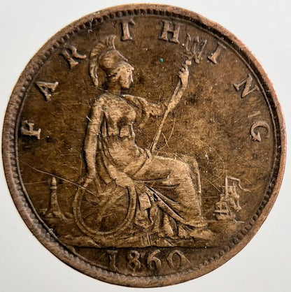 1860 Victoria Farthing Coin | Fine Collectable Grade | a3684