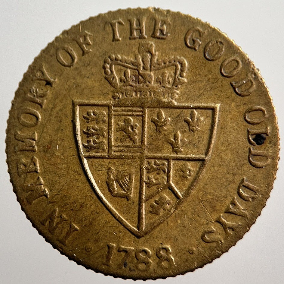 1788 George III British Good Old Days Gaming Token | Very High Grade | a328