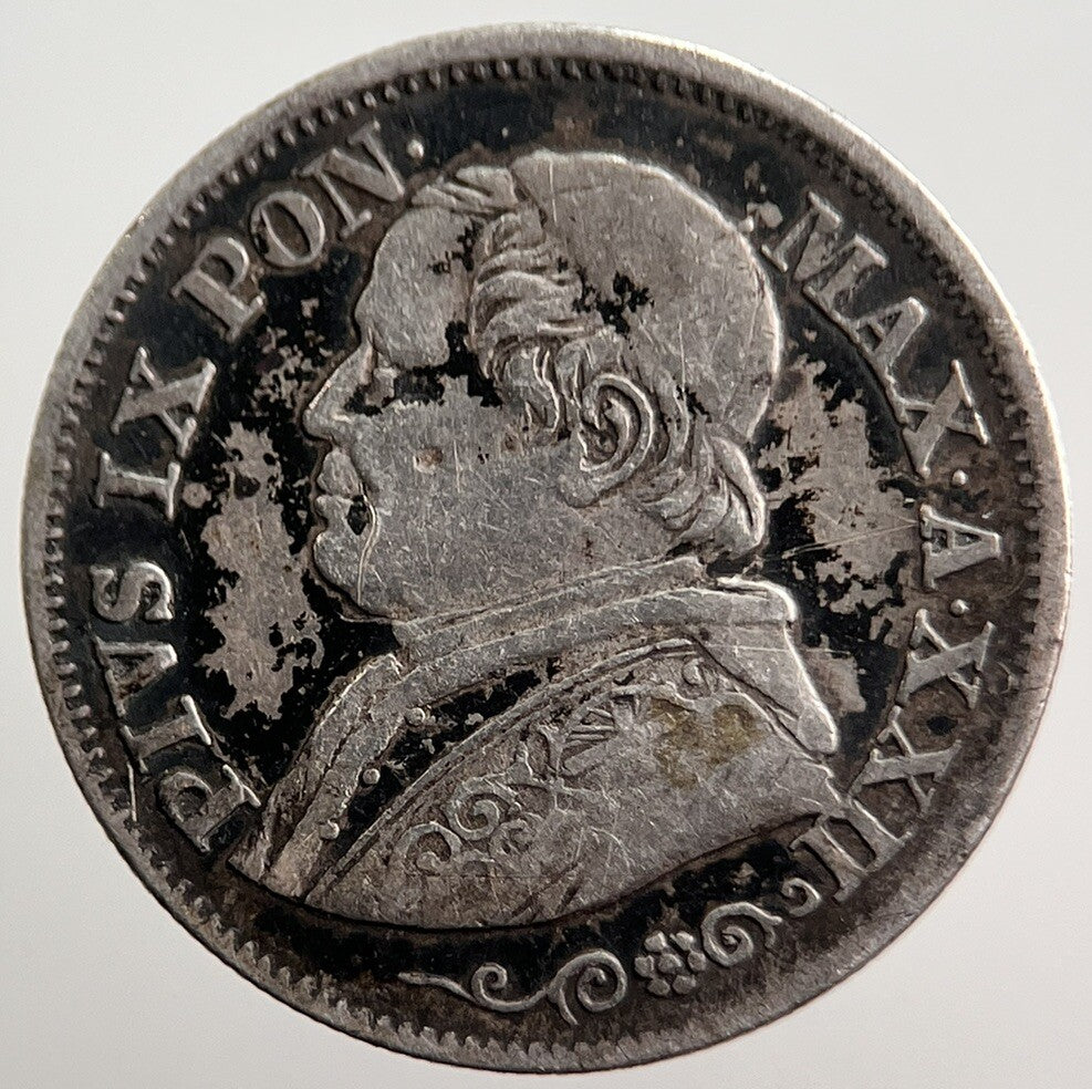 1867 10 Soldi Vatican Pope Italy Silver Coin | Collectable Grade | a3446