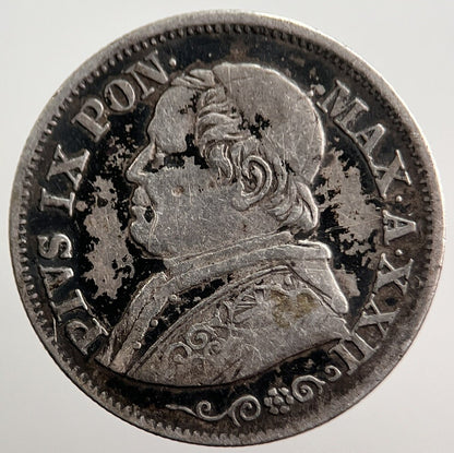 1867 10 Soldi Vatican Pope Italy Silver Coin | Collectable Grade | a3446