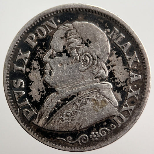 1867 10 Soldi Vatican Pope Italy Silver Coin | Collectable Grade | a3446