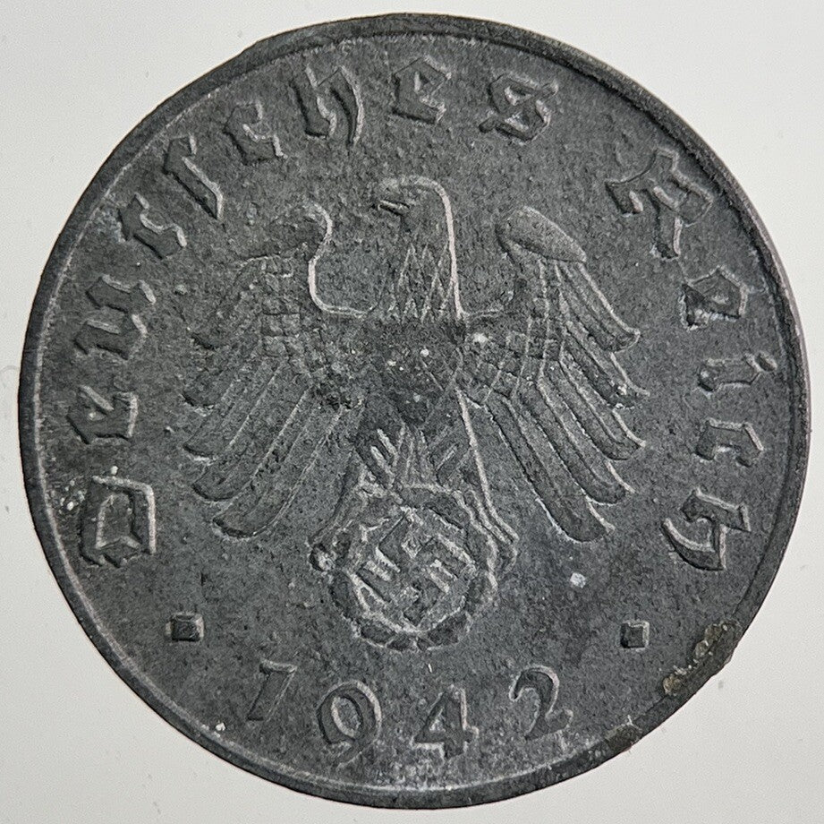 1942-B Germany Nazi 1 Pfennig Coin | Very High Grade | a3910