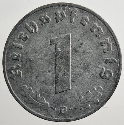 1942-B Germany Nazi 1 Pfennig Coin | Very High Grade | a3910
