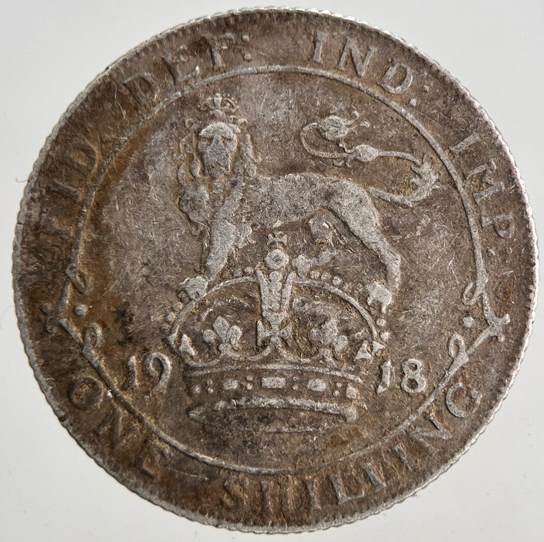 1918 George V Shilling British Silver Coin | Collectable Grade | a6843
