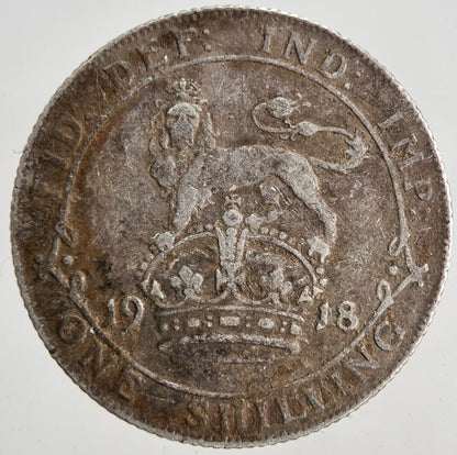 1918 George V Shilling British Silver Coin | Collectable Grade | a6843