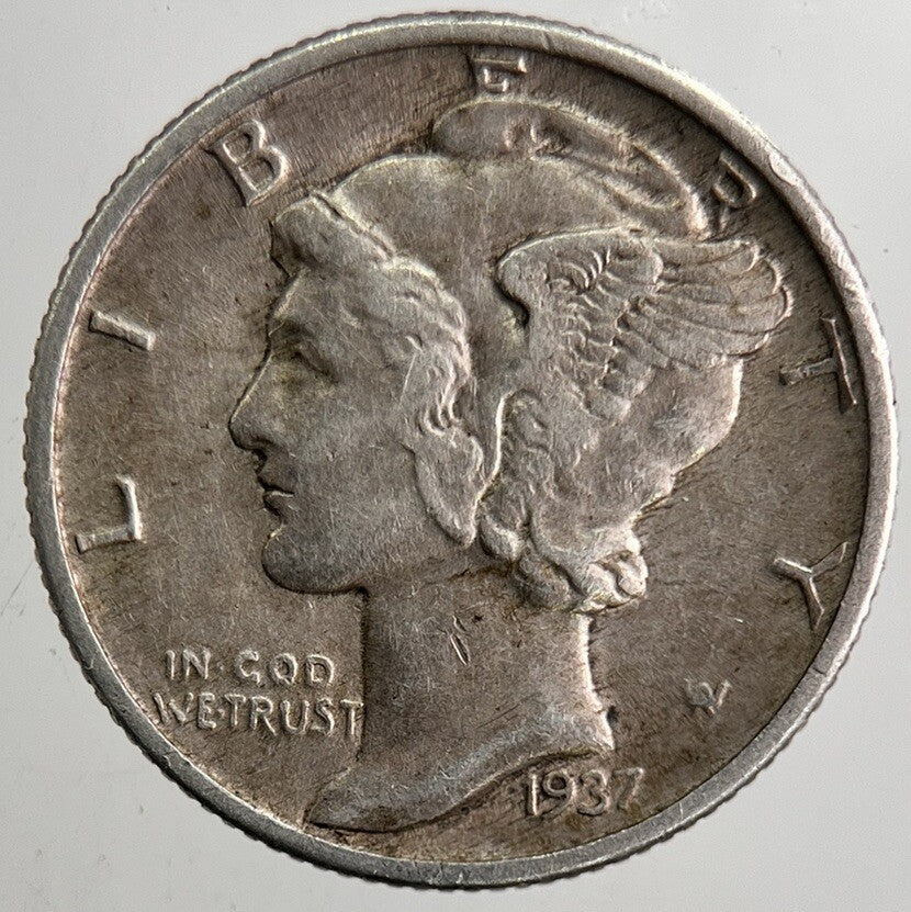 1937 US USA Mercury Dime Silver Coin | Fine Collectable Grade | a5503