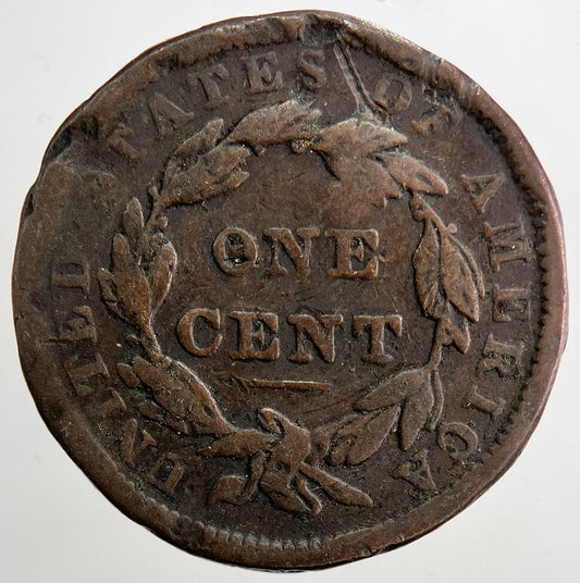 1838 US USA Large 1 One Cent Coin | Collectable Grade | a5030