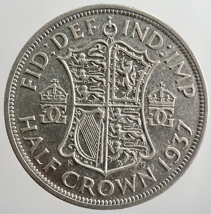 1937 George VI Half-Crown Silver Coin | Fine Collectable Grade | a3852