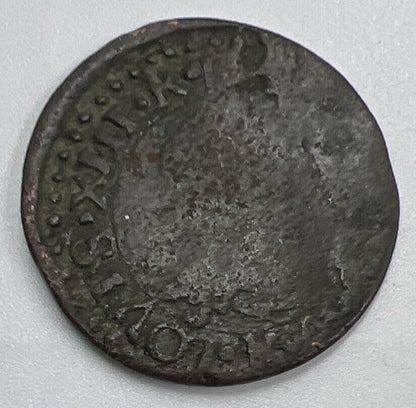 1638 France Louis XIII Double Tournois Coin | Fair Collectable Grade