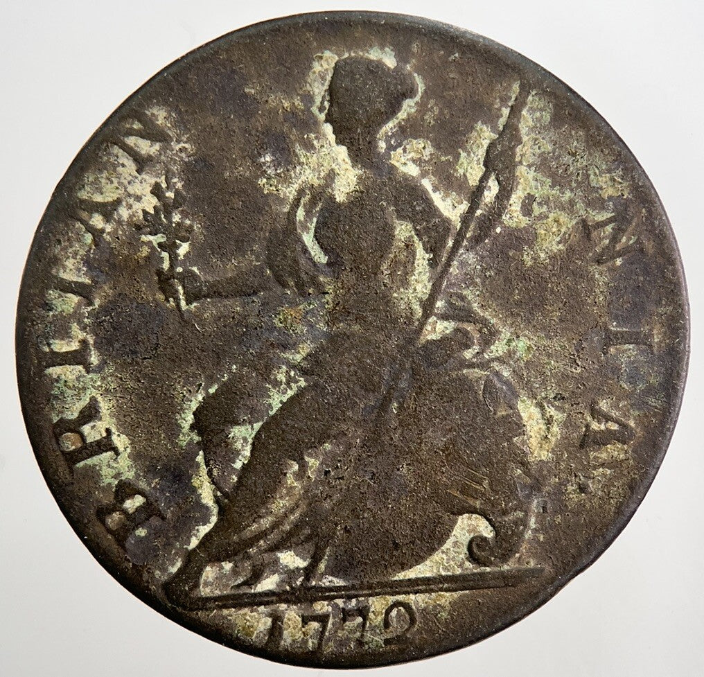 1772 George 3rd III Half-Penny British Coin | Collectable Grade | a5044