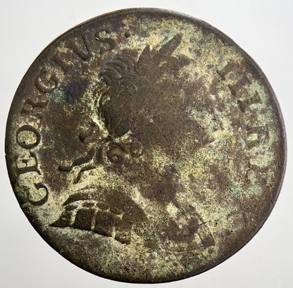 1772 George 3rd III Half-Penny British Coin | Collectable Grade | a5044