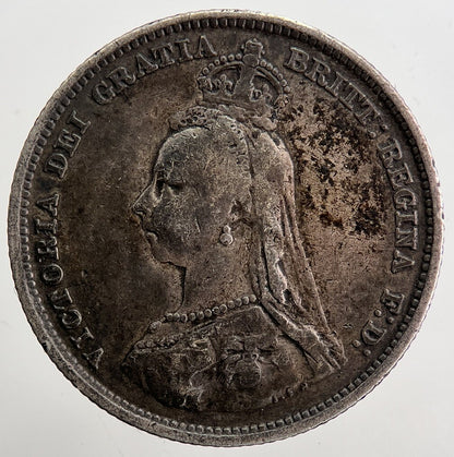 1887 Victoria Shilling Silver Coin | Fine Collectable Grade | a5069