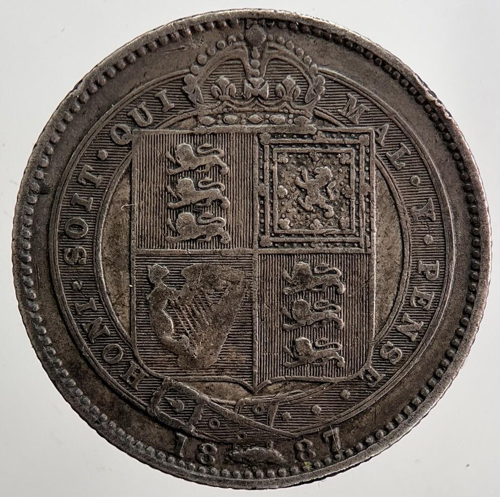 1887 Victoria Shilling Silver Coin | Fine Collectable Grade | a5069