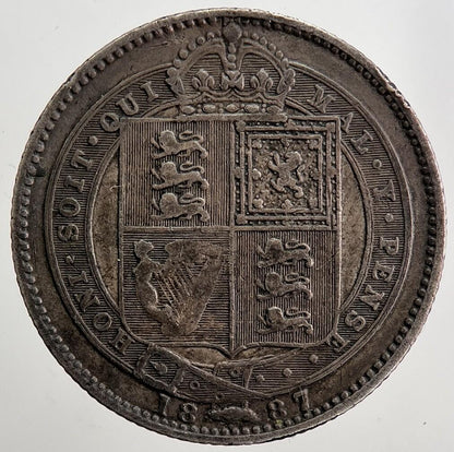 1887 Victoria Shilling Silver Coin | Fine Collectable Grade | a5069