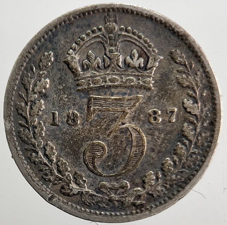 1887 Victoria Threepence Silver Coin | Fine Collectable Grade | a5357