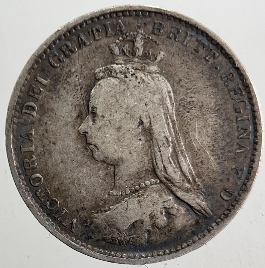 1887 Victoria Threepence Silver Coin | Fine Collectable Grade | a5357