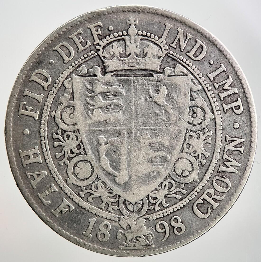 1898 Victoria Half-Crown Silver Coin | Fair Grade | a2172