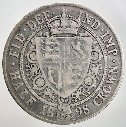 1898 Victoria Half-Crown Silver Coin | Fair Grade | a2172
