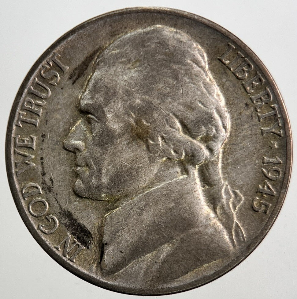 1945-P US USA War Nickel Silver Coin | Fine Collectable Grade | a5359