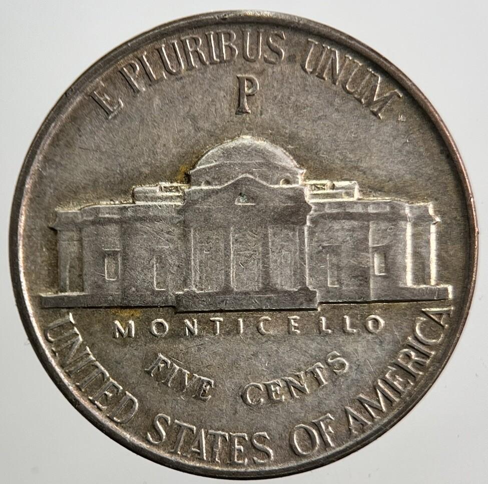 1945-P US USA War Nickel Silver Coin | Fine Collectable Grade | a5359