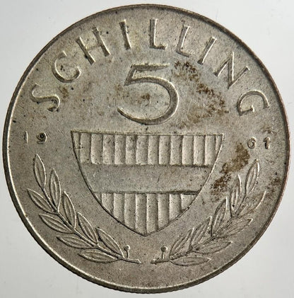 1961 Austria 5 Schilling Shilling Silver Coin | Very High Grade | a5498