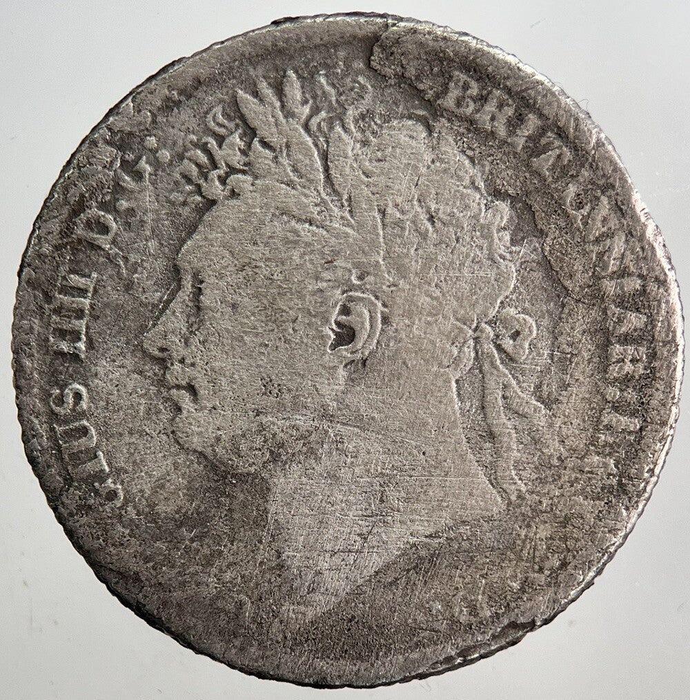 1824 George IV Shilling Silver Coin | Fair Grade | a5490