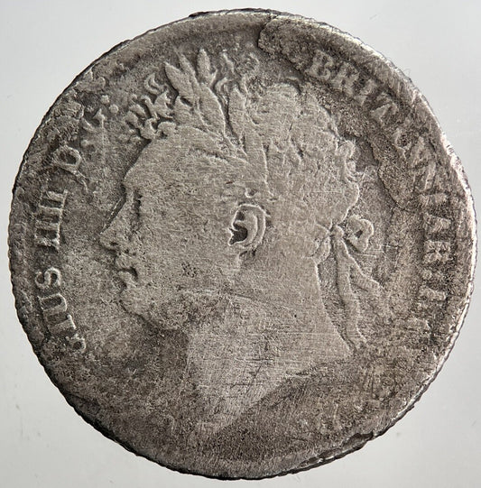 1824 George IV Shilling Silver Coin | Fair Grade | a5490