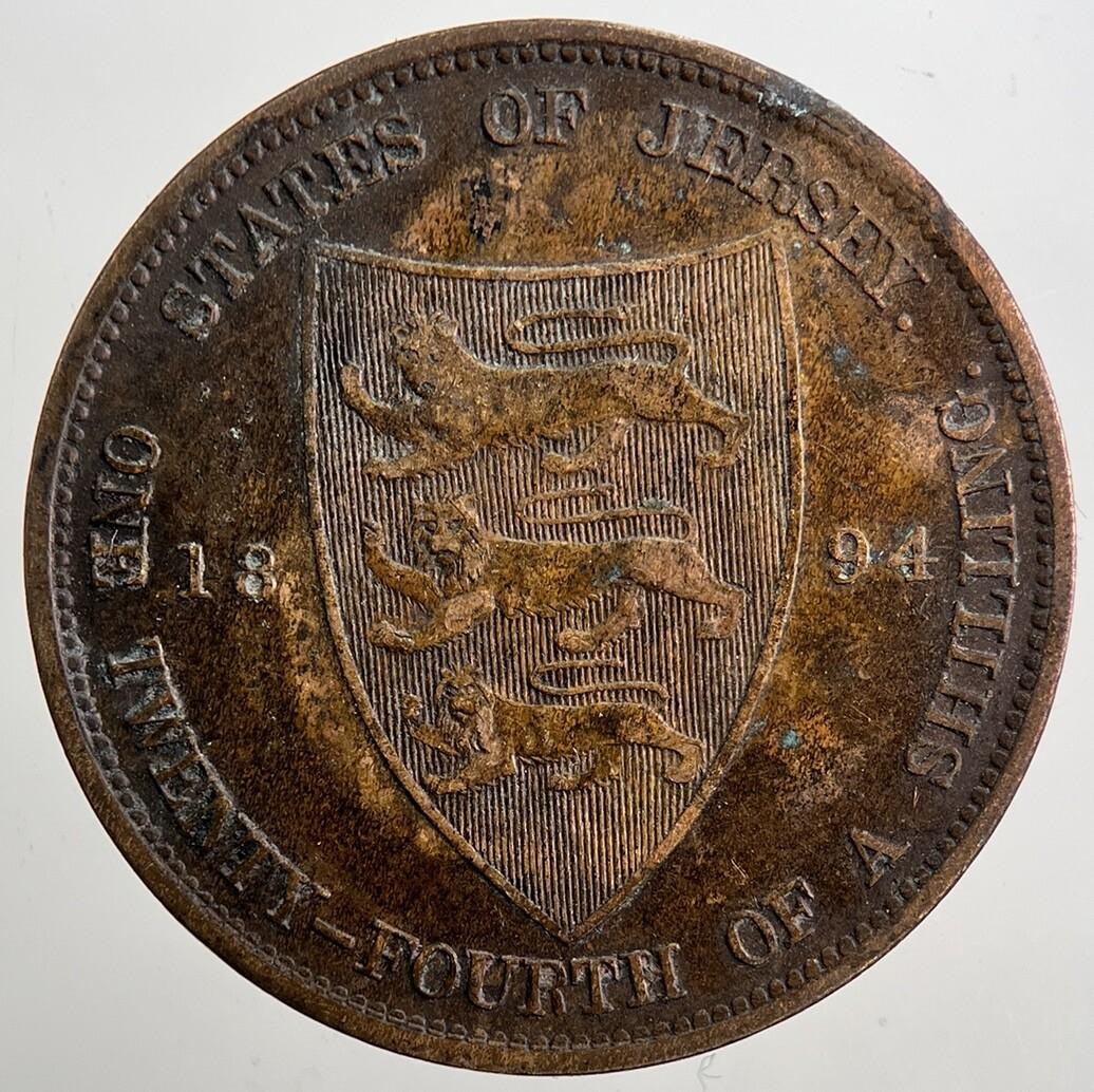 1894 Jersey 1/24th One-Twenty-Fourth-Shilling Coin | Collectable Grade | a5064