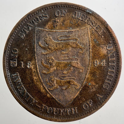 1894 Jersey 1/24th One-Twenty-Fourth-Shilling Coin | Collectable Grade | a5064