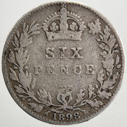 1898 Victoria Sixpence Silver Coin | Collectable Grade | a5338