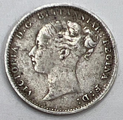 1883 Threepence | British Silver Coin | Queen Victoria | Collectable Grade a545