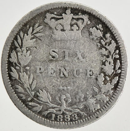 1883 Victoria Sixpence Silver Coin | Fine Collectable Grade | a6809