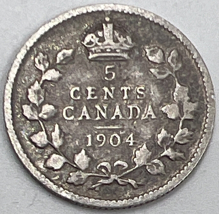 1904 Canada 5 Cents | Canadian Silver Coin | Collectable Grade | a550
