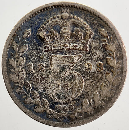1893 Victoria Threepence Silver Coin | Collectable Grade | a5331