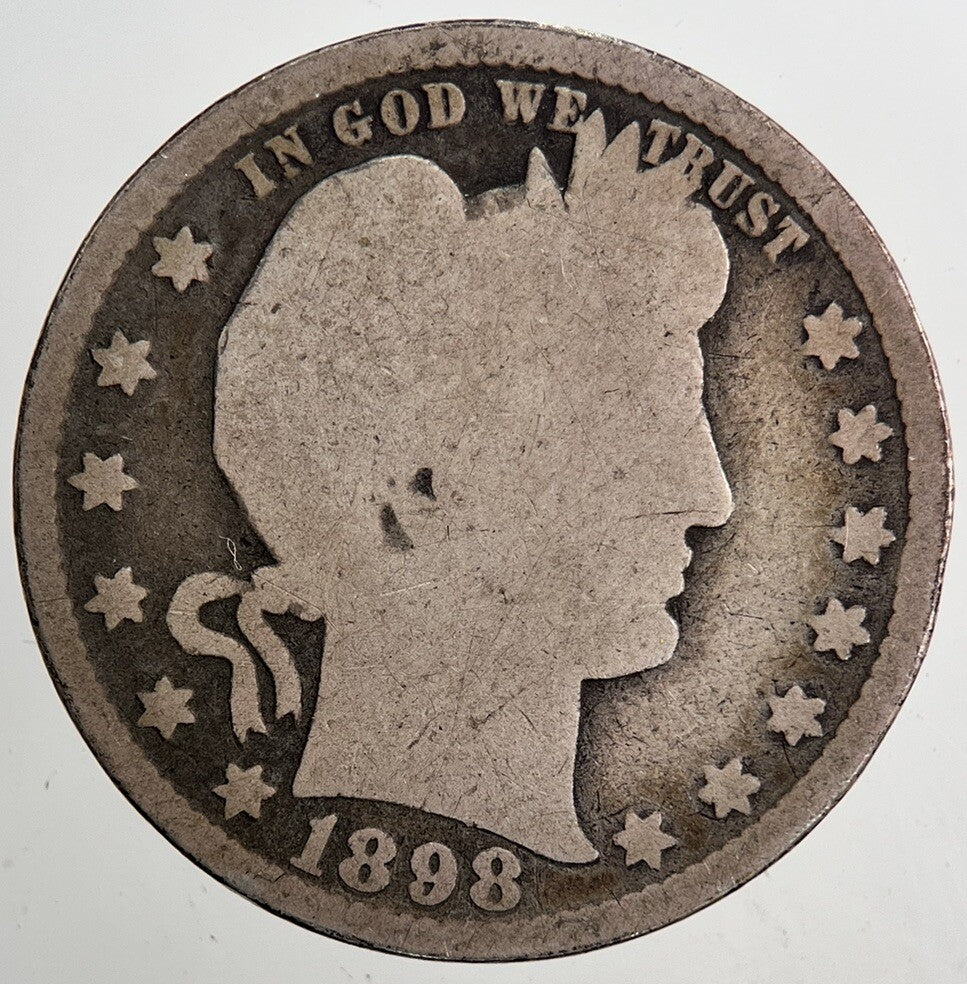 1898 US USA Barber Quarter Silver Coin | Collectable Grade | a5423