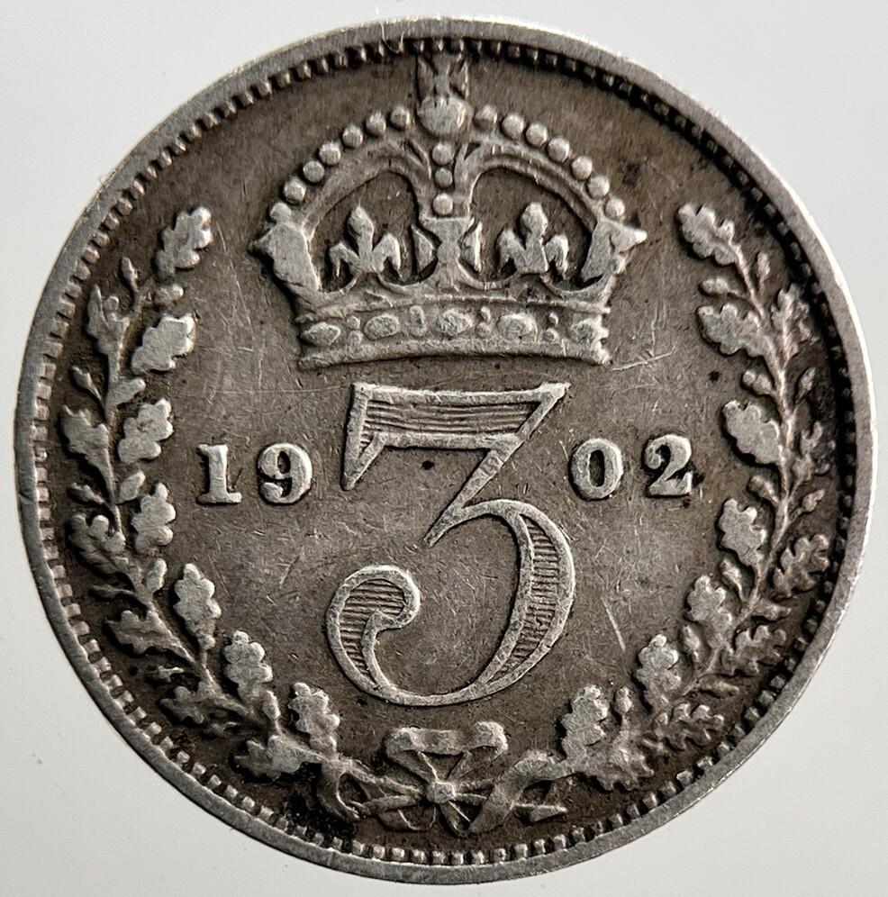 1902 Edward VII Threepence Silver Coin | Collectable Grade | a2055