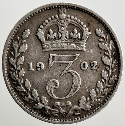 1902 Edward VII Threepence Silver Coin | Collectable Grade | a2055