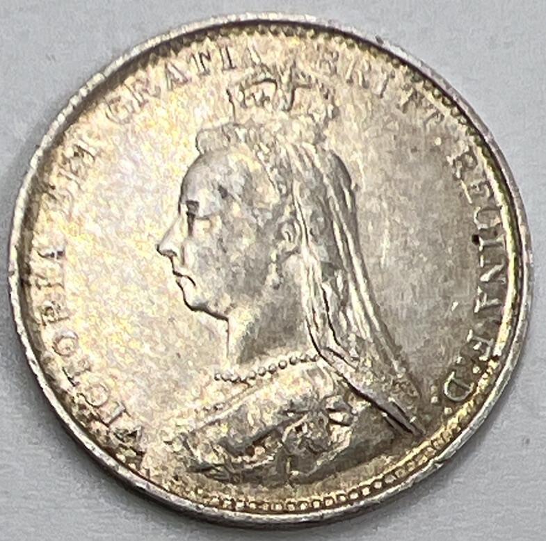 1887 Threepence | British Silver Coin | Queen Victoria | Fine Grade | a546